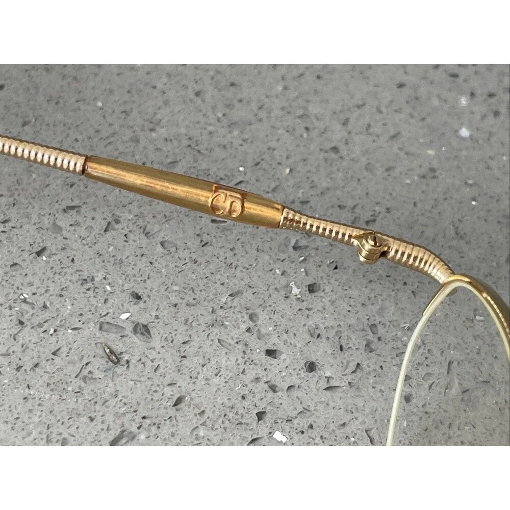 CHRISTIAN DIOR Eyeglasses Frames ONLY 49-19 01x2 Half Rim gold
